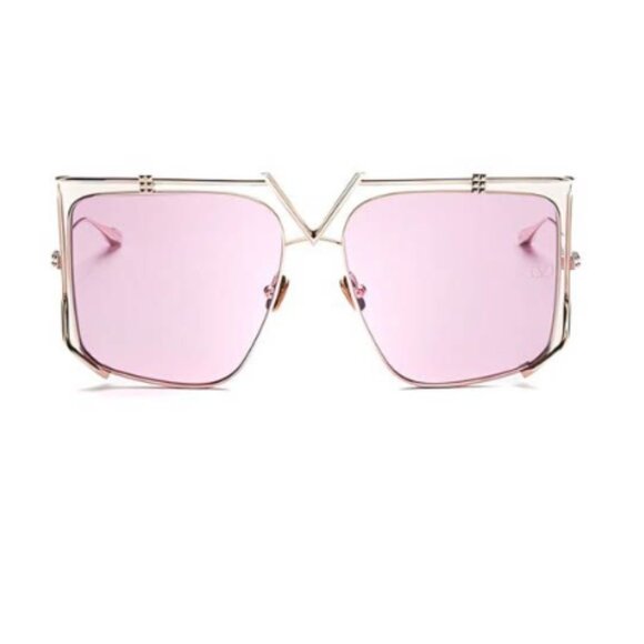 NEW VALENTINO V-LIGHT WOMEN GOLD PINK SUNGLASSES VALENTINO VLS-116C - Picture 1 of 5